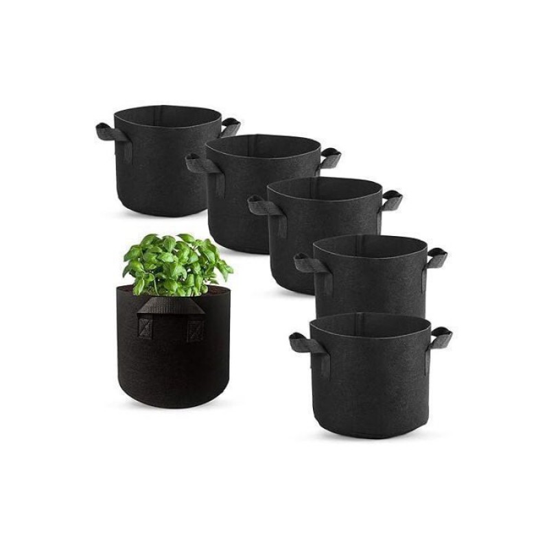 Set Mit 6 Pflanzsäcken Aus Vliesstoff (3 Gallonen) Mit Griffen Für Kartoffeln, Tomaten, Erdbeeren, Blumen Und Gemüsepflanzen