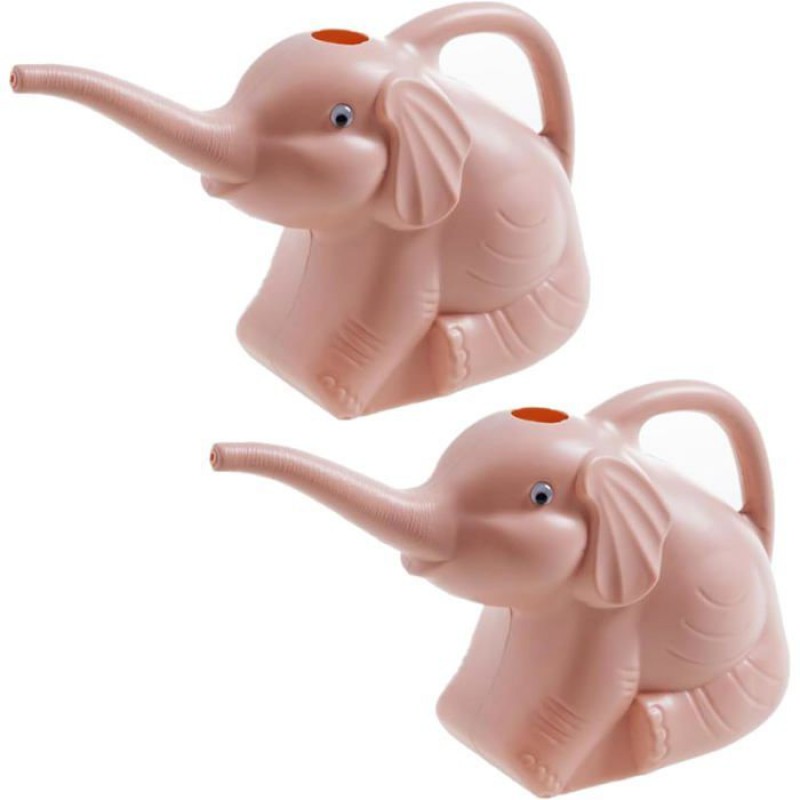 2-teiliges Gießkannen-set, Elefantenmotiv, Kunststoff, 2 Liter, Für Drinnen Und Draußen, Für Kinder