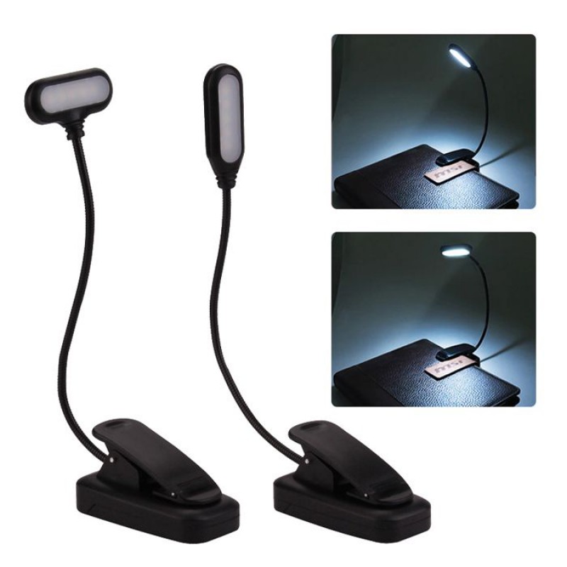Mini-led-leselampe Mit Batteriebetrieb, Flexibel, Tragbar, Zum Anklemmen, Ideal Fürs Schlafzimmer