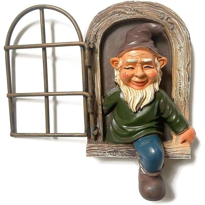 Dekorative Gartenzwerg-skulptur, 3d-harzstatue, Baumschmuck, Niedliche Gartenfigur Für Drinnen Und Draußen, 15 Cm Hoch