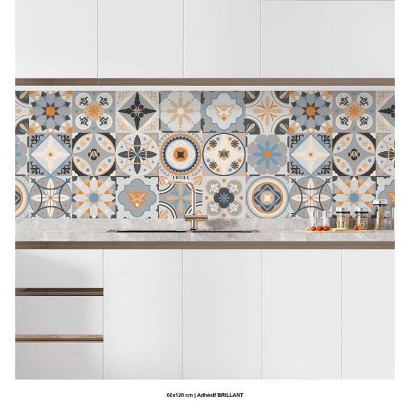 Selbstklebender Küchenrückwandaufkleber – Zementfliesen-optik 3617682104802 – Glänzender Kleber – 60 X 120 Cm