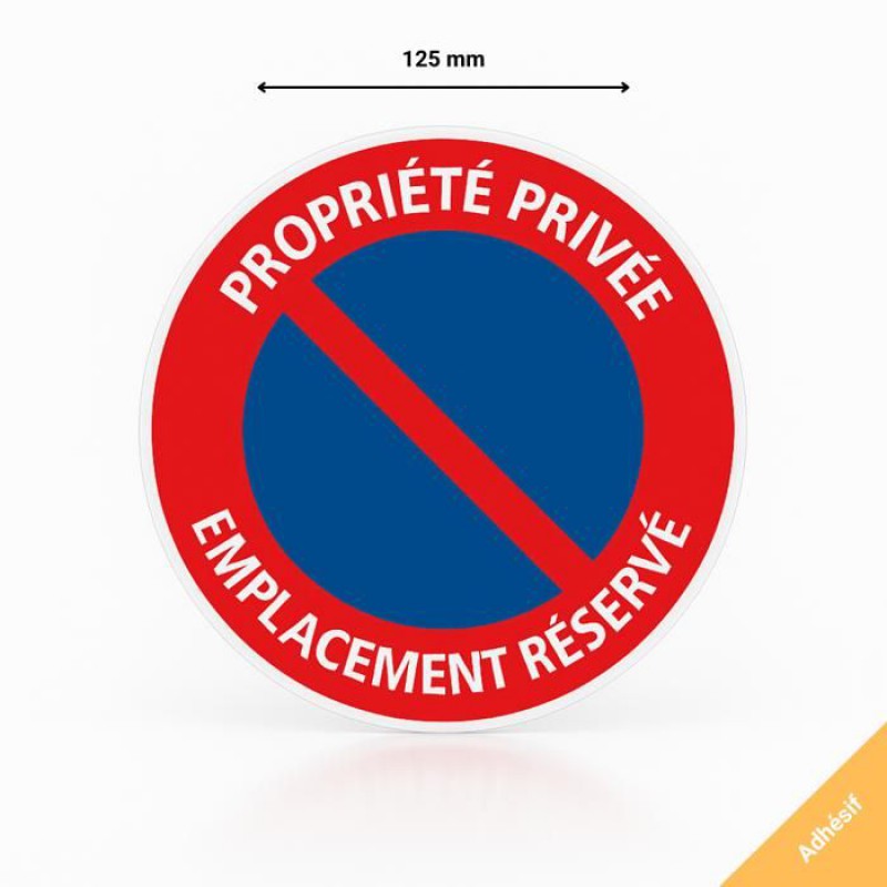 Selbstklebendes Schild Für Privatgrundstücke Und Reservierte Bereiche – Aufkleber – Durchmesser 125 Mm