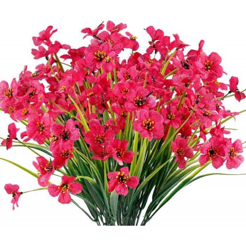 Set Mit 12 Künstlichen Gartenblumen, Uv-beständige Kunststoffpflanzen, Gartendekoration, Veranda, Fenster, Box