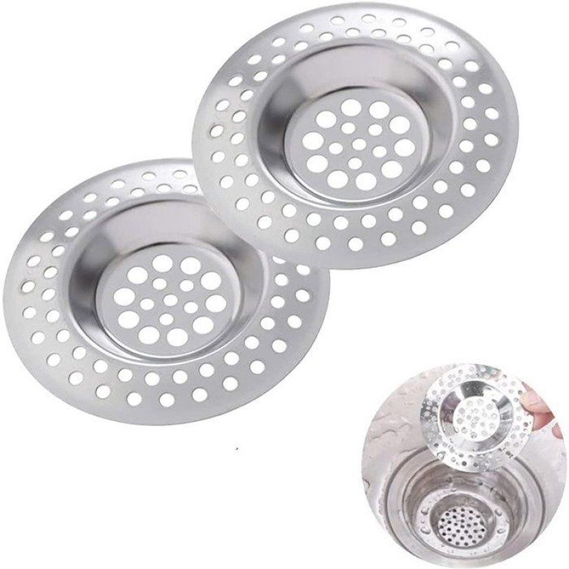 Set Mit 2 Spülbeckensieben – 7,5 Cm Edelstahlfilter – Abflusssieb Für Badezimmer-bodenabläufe – Abflussschutz