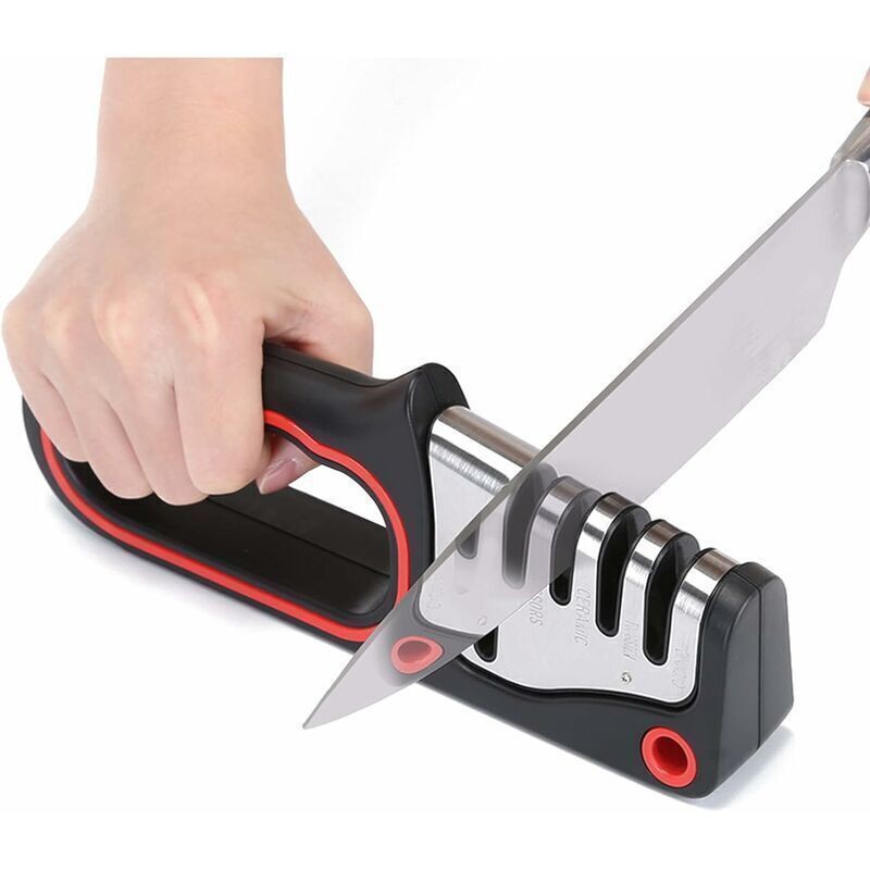 Professioneller Messerschärfer, 4-in-1-messerschärfer, Manueller Messerschärfer Mit Rutschfester Basis Für Scheren, Obstmesser Und Küchenmesser Verschiedener Größen
