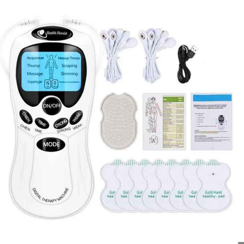 Tens-muskelmassagegerät Für Nacken Und Muskulatur, Elektrisches Digitales Rückentherapiegerät, Stimulator – Englisch Typ 1