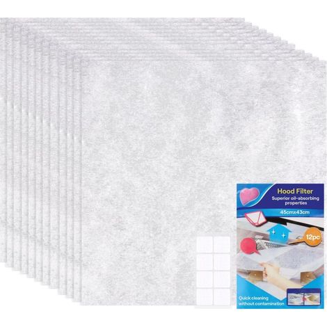 Zuschneidbarer Fettfilter Für Dunstabzugshauben, 12 Flache Filter Für Dunstabzugshauben, Universal, 45 X 43 Cm
