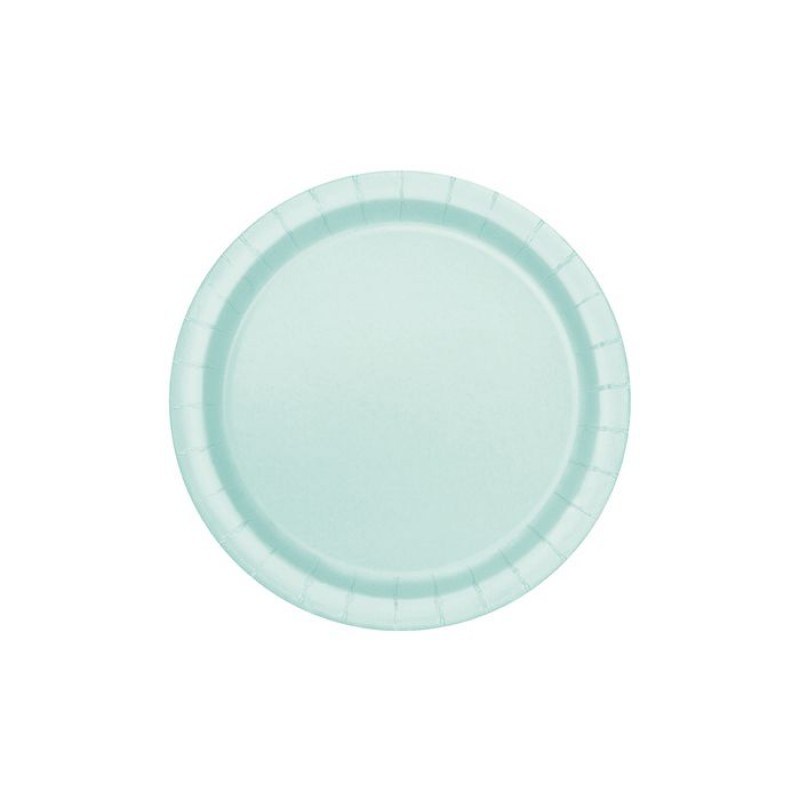 20 Kleine Mintfarbene Dessertteller Aus Pappe (18 Cm)