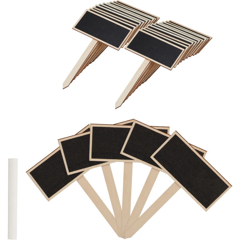 Pflanzstab-set, 72 Stück, Beschriftbar, Kräutergarten, 14 X 9 Cm, Kräutertafel, Holz, Natur