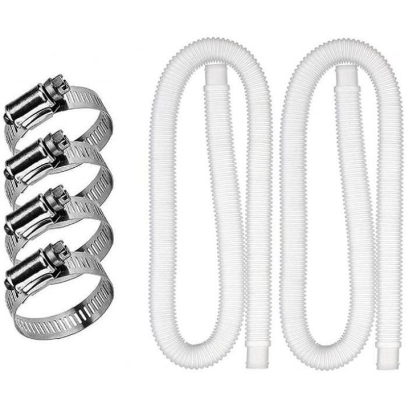 Ersatzschlauch Für Schwimmbecken, 32 Mm, Mit Metallklemmen Für Pumpen, Filter Und Zubehör Mit 300, 330, 530 Und 1000 Gallonen Fassungsvermögen (242)
