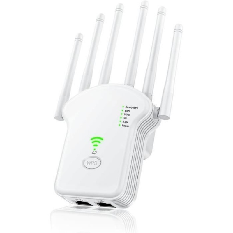Wlan-repeater - 1200 Mbit/s - Dualband 5,8 Ghz & 2,4 Ghz - 5 Betriebsmodi - Externe Antenne.