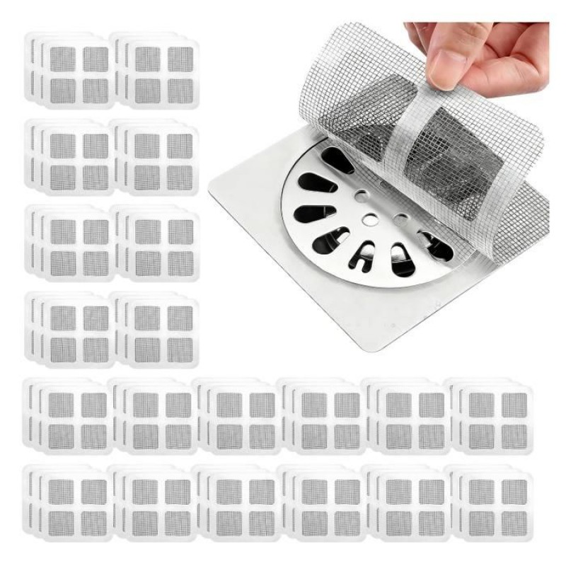 Packung Mit 60 Selbstklebenden Haarsieben Für Dusche Und Abfluss, 10 X 10 Cm, Haarfilter Für Dusche Und Duschabfluss