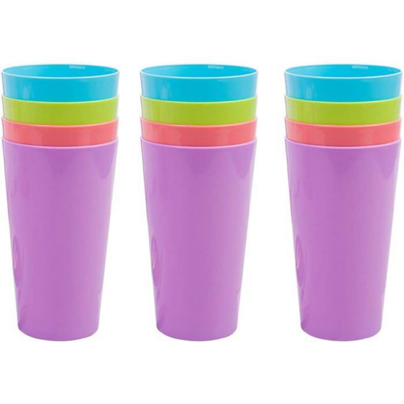 Plastikbecher (12er-packung), 500 Ml / 17,5 Oz, Wiederverwendbar, Für Camping, Partys Drinnen Und Draußen