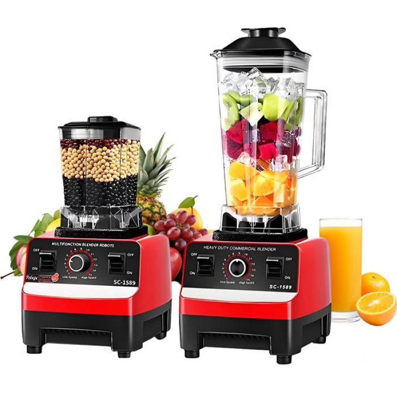2-in-1-standmixer – 2000 W – 15 Geschwindigkeitsstufen – 2 L – Mit 8 Edelstahlklingen – Effizienter Küchenhelfer – Bpa-frei