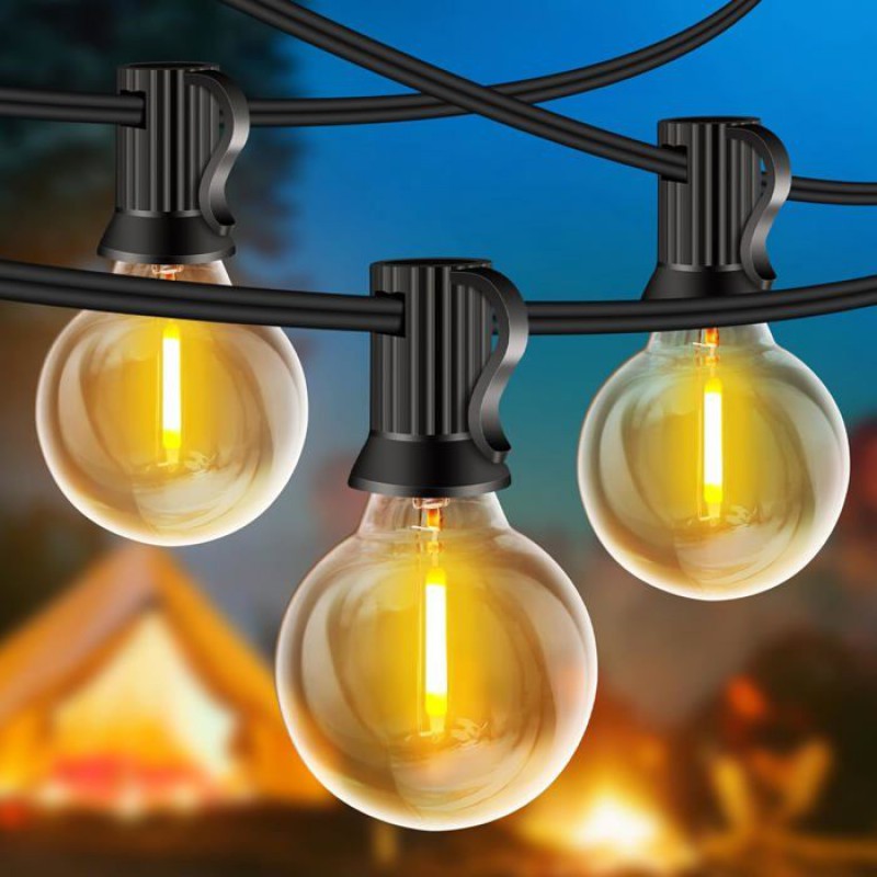 10 M Lange Lichterkette Für Den Außenbereich, 20+2 Bruchsichere G40-glühbirnen, Plug & Play, Wasserdicht, Verbindbare Led-lichterkette Für Den Garten