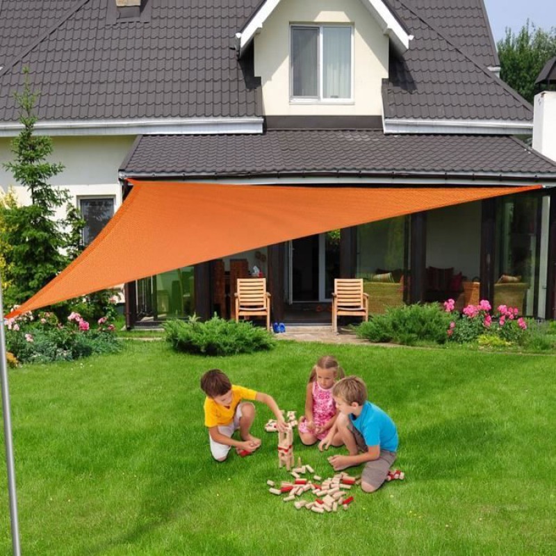 Sonnensegel – 5 X 5 X 5 M – Orange – Dreieckig – Uv-schutz