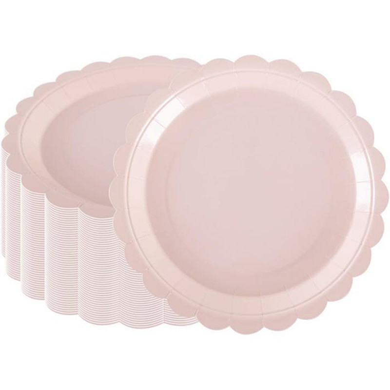Pappteller – 50 Stück – Rosa Blütenform – 23 Cm – Für Babypartys Und Hochzeiten – Selbstgemachte Accessoires