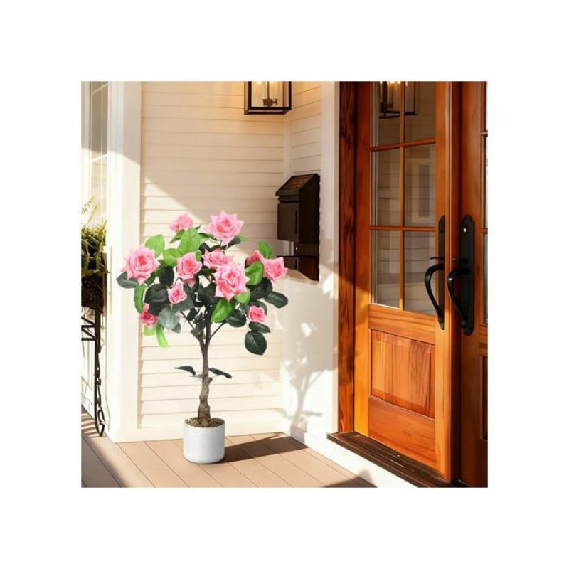 Künstliche Pflanze, 75 Cm, Künstliche Rosa Rose, Für Balkon, Schlafzimmer, Büro