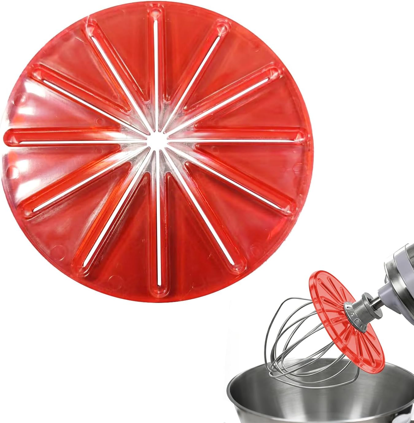 Spritzschutz – 1 Stück – Silikon – Für 6-draht-schneebesen – Rührgerät Mit Kippbarem Kopf – 14 Cm – Rot