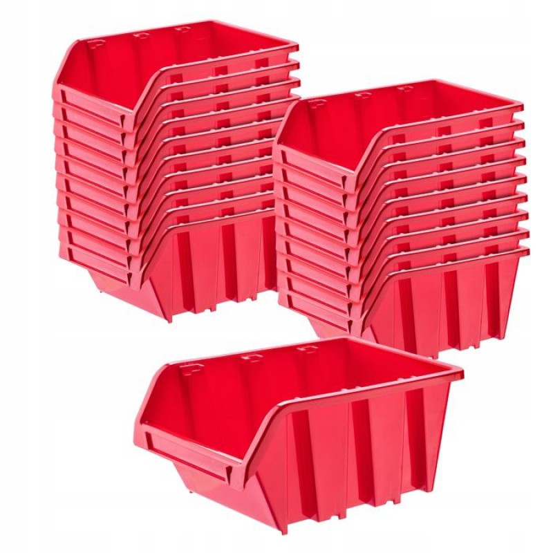 Wandmontierte Aufbewahrungsboxen, Stapelbare Kunststoffboxen Zur Organisation Ihrer Werkzeuge (20er-packung: Rot, 195 X 120 Mm)
