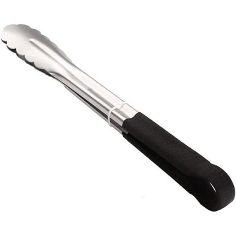 31 Cm Lange Grillzange Aus Edelstahl – Mattschwarze, Rutschfeste Griffe – Geeignet Zum Grillen, Kochen Und