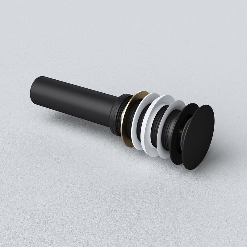 Sogood Schwarzer Pop-up-ablauf Mit Klick-klack-mechanismus Für Waschbecken Oder Spülbecken Ohne Überlauf, Ø 66 Mm Pu01b
