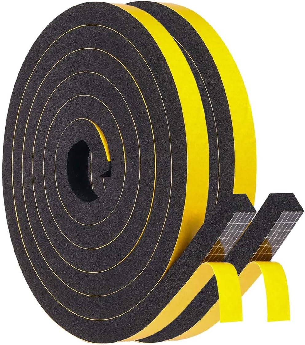 Selbstklebendes Dichtungsband – 4 M – Eva-gummi – Geräuschdämmend Und Wasserdicht – Für Türen Und Fenster – 12 X 12 Mm, Schwarz