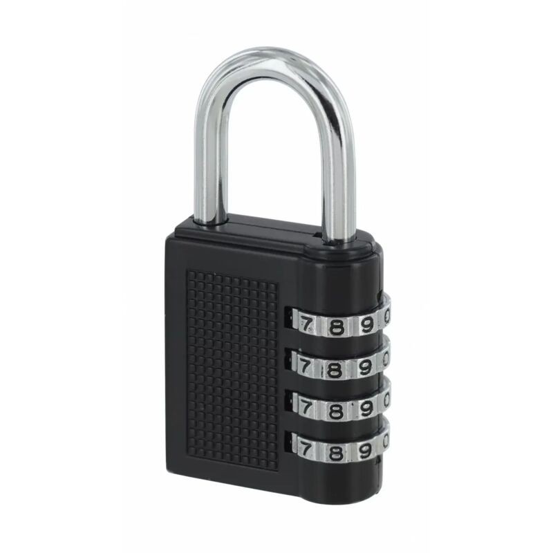 - Kompaktes 04-zahlenschloss, 4-stellig, Für Den Innenbereich, Stahlbügel, 40 Mm, Schwarz -