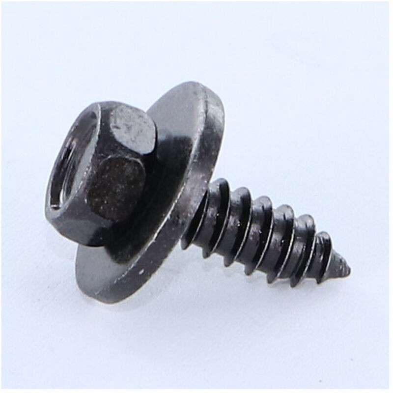 Blechschraube, Sechskantkopf Th 6,3 X 19 + Unterlegscheibe, Schwarz Verzinkter Stahl, 600 Stunden Lebensdauer, Salzsprühbeständig, Rostfrei, Rot – 1 Stück