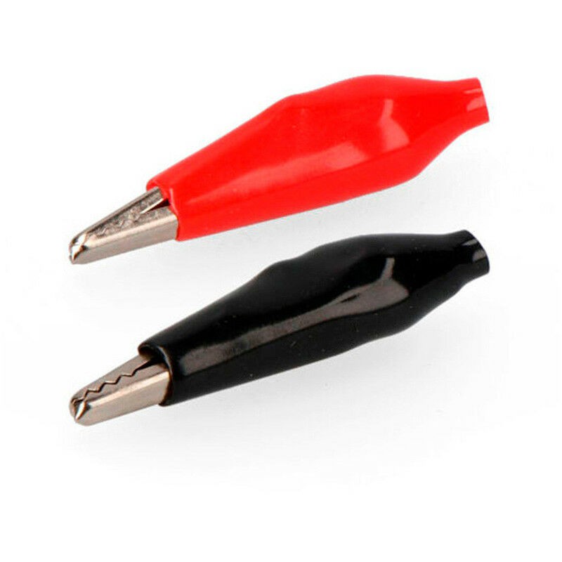 Krokodilklemmen, 2 Stück, 1 Rot + 1 Schwarz Edm - Krokodilklemmen, 2 Stück, 1 Rot + 1 Schwarz Edm