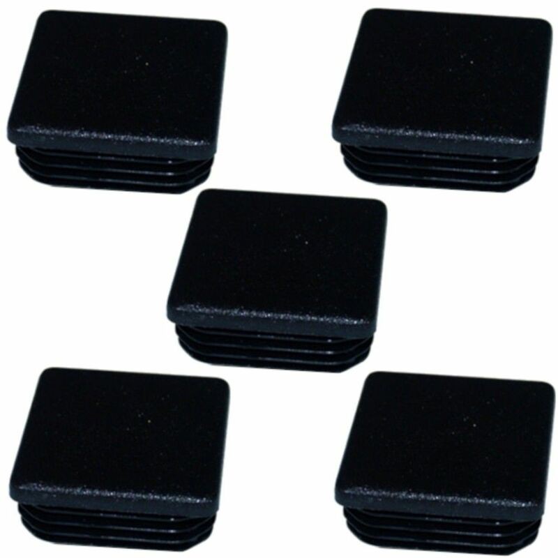 5x 40x40mm Schwarze Kunststoff-vierkantrohr-endkappen Für Stühle Und Möbel - Schwarz