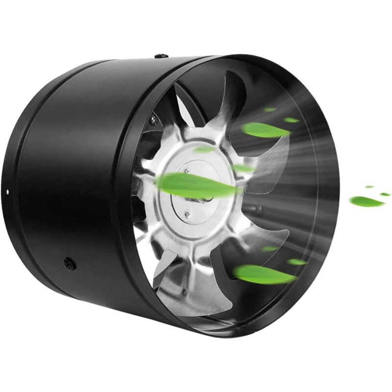 Lablanc - 100-mm-abluftventilator, 140 M³/h, Industriell Gefertigter Wandventilator Aus Metall Mit Luftkanal Für Badezimmer, Keller, Garage, Growzelt (schwarz)
