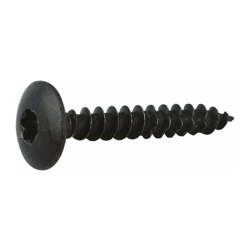 Scharnierschraube – Viswood – Zylinderkopf Mit Gewölbtem Kopf – Tx – Schwarz Verzinkter Stahl – 6 X 50 Mm – Packung Mit 200 Stück