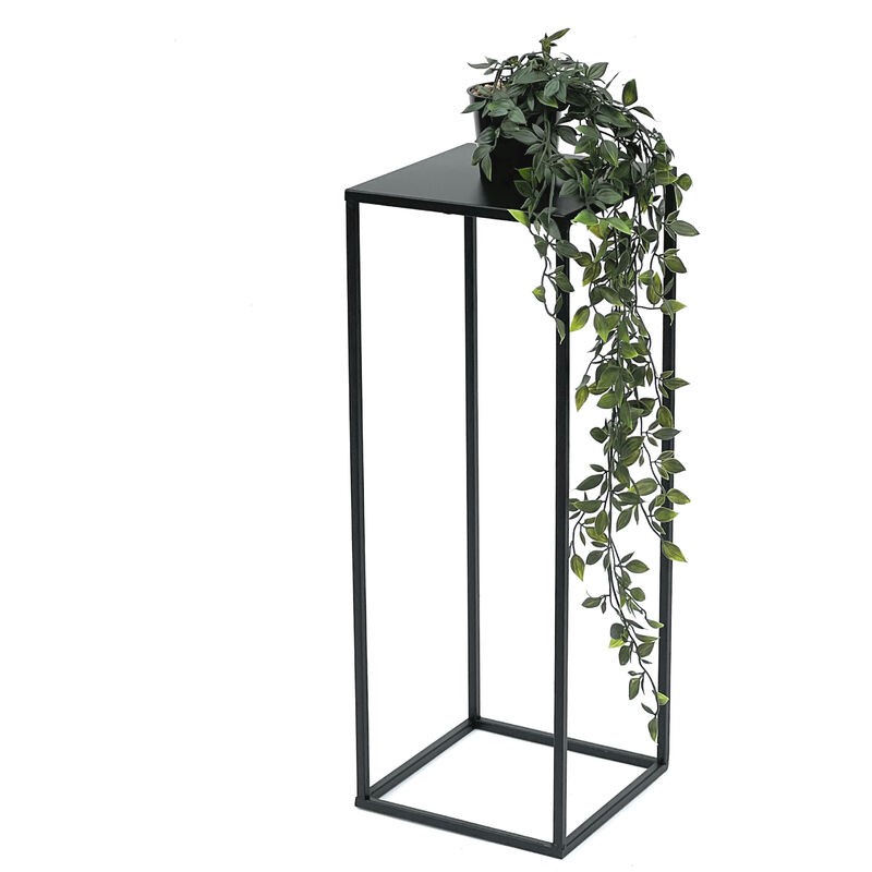 Dandibo Schwarzer Metall-eckblumenhocker 60 Cm Blumenständer Beistelltisch 96315 M Moderner Blumensäulen-pflanzenständer