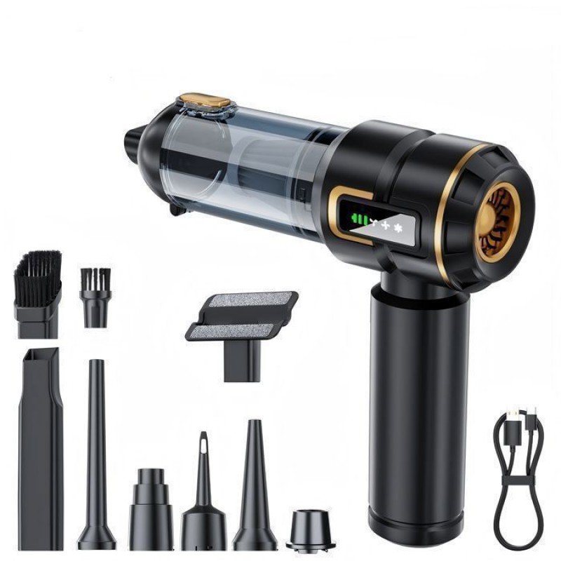 4-in-1 Handstaubsauger, Schwarzer Autostaubsauger (16000 Pa), 3 Geschwindigkeitsstufen, Ein-klick-entleerung, Für Pc, Zuhause, Auto, Büro Und Sofa