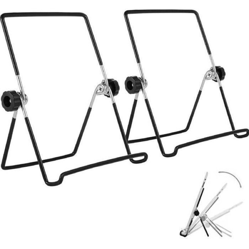Bilderrahmenständer – 2er-set – Verstellbar – Zusammenklappbar – Schwarzes Metall