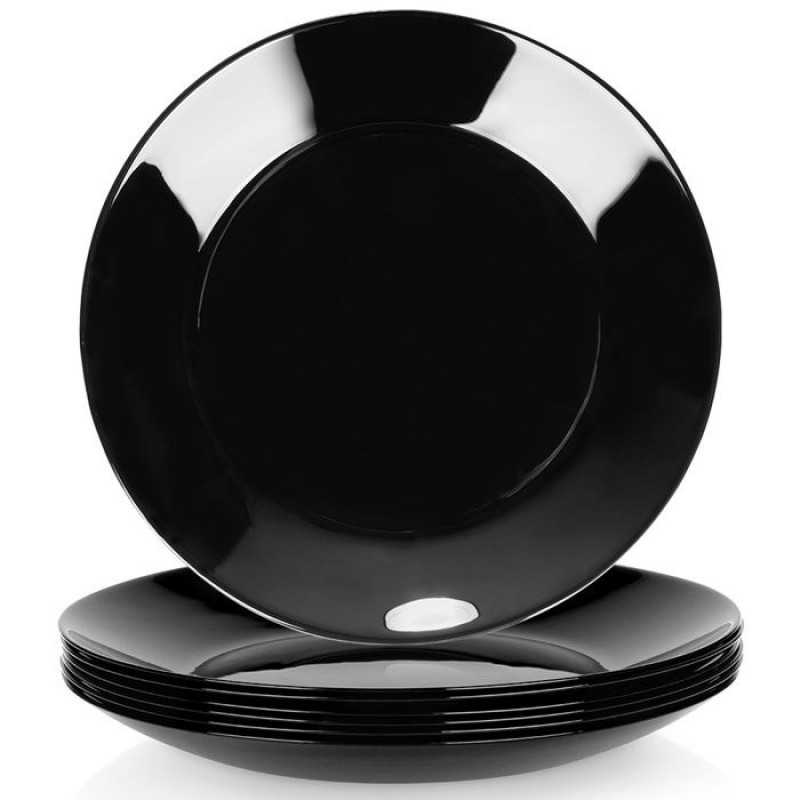 Vilde Dessertteller-set – Opalglas – 18 X 18 X 2 Cm – Schwarz