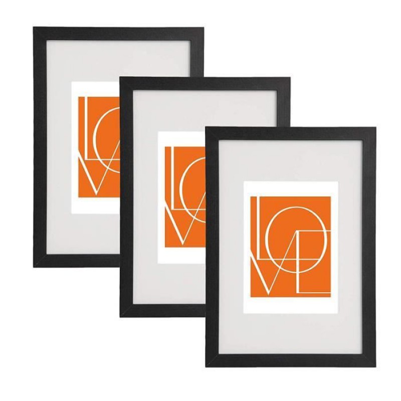 Bilderrahmen Aus Mdf Und Kunststoff, Modernes Design, Ca. 13 X 18 Cm, Schwarz