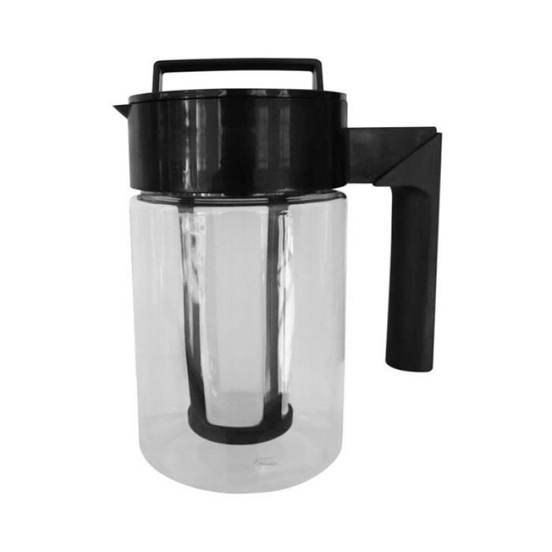 Eiskaffeemaschine Für Zuhause, Mit Filter, Luftdichtem Deckel, Rutschfestem Silikongriff, 900 Ml, Polycarbonat, Schwarz