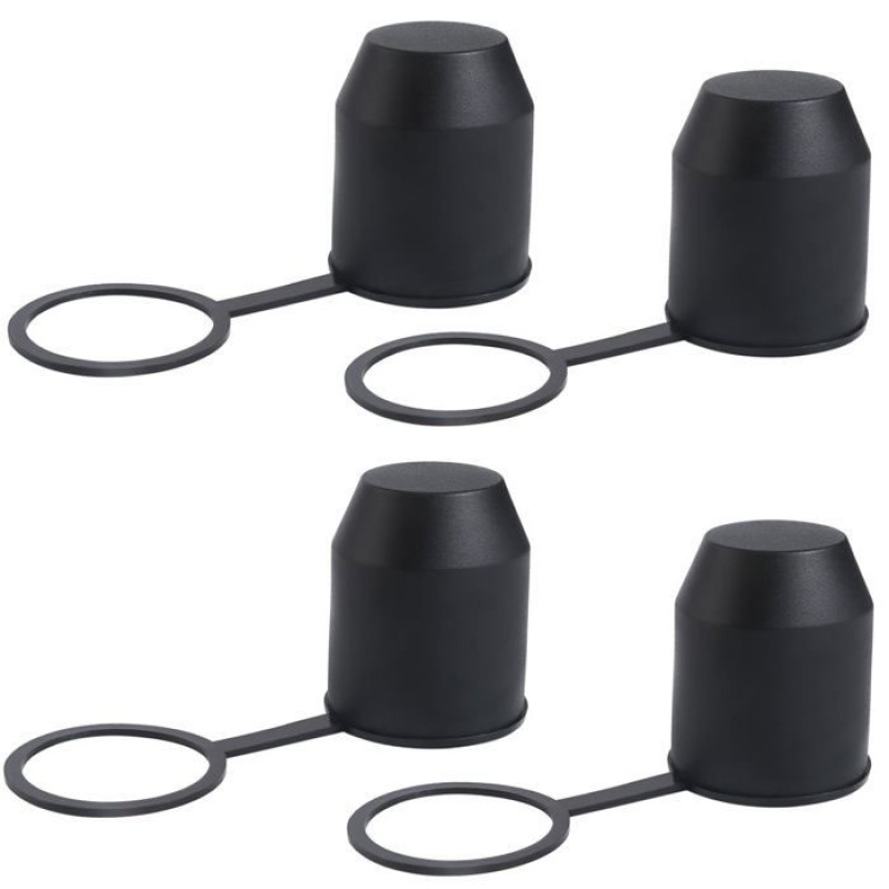Kugelkopf-abdeckung Für Anhängerkupplung – 4-teilig, Kunststoff-anhängerschutz Mit Anschlagring – Lkw – Black Label