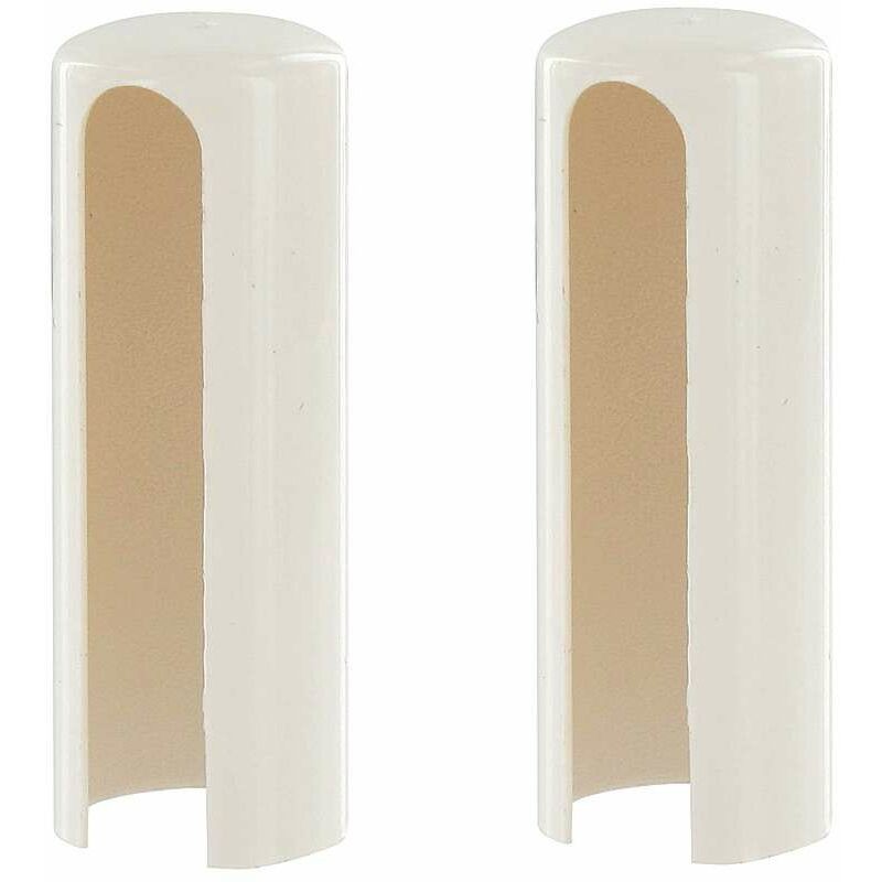 2x Scharnierabdeckung Aus Kunststoff Für Fenster, Türen Und Tore, Scharnierkappe, Schutzrohr/möbelhülse, Dekorativer Scharnierstift, Ø 16 Mm, Höhe 43 Mm, Weiß