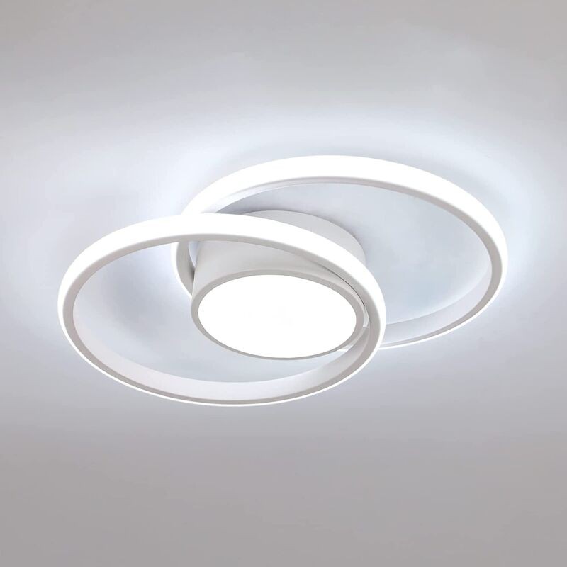 Moderne Weiße Led-deckenleuchte, Doppelkreis-design, 42 W, 4000 Lm, Durchmesser 40 Cm, Kaltweiß (6500 K) Für Schlafzimmer, Flur, Küche Und Balkon