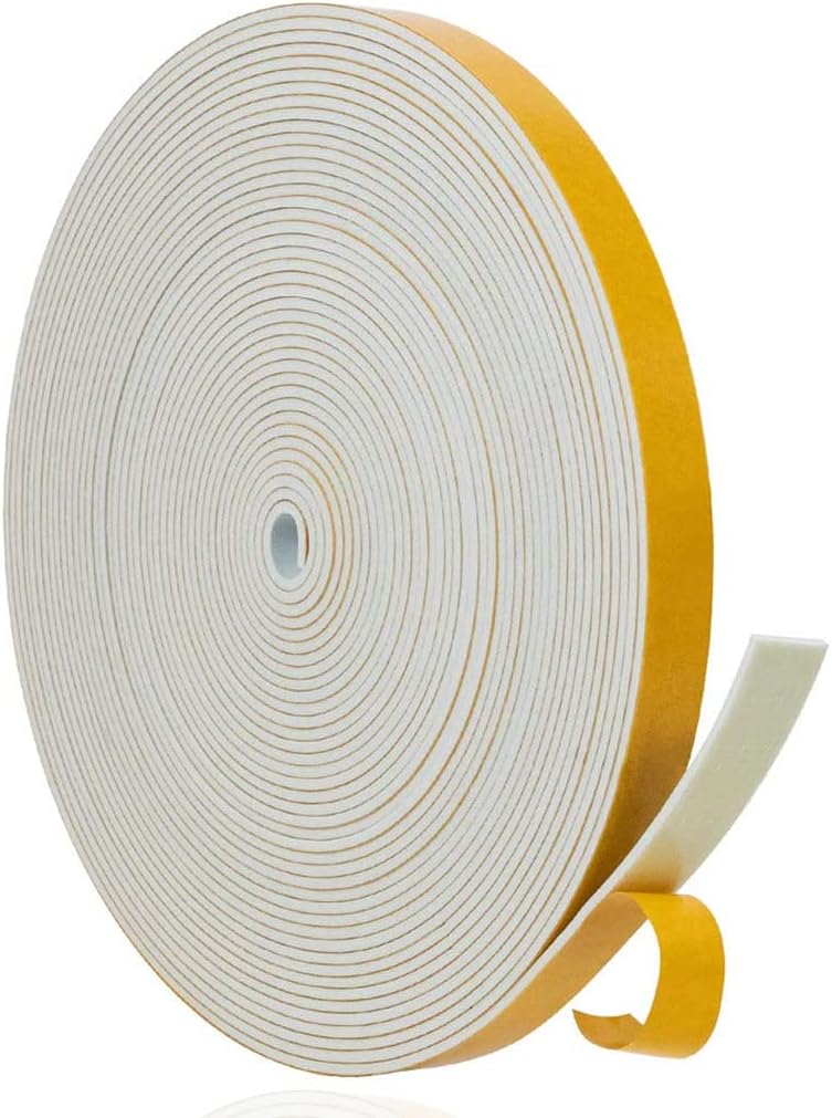 Tür- Und Fensterdichtung – 10 M – Eva-schaum – Geräuschdämmend Und Wasserdicht – 12 X 1,5 Mm, Weiß