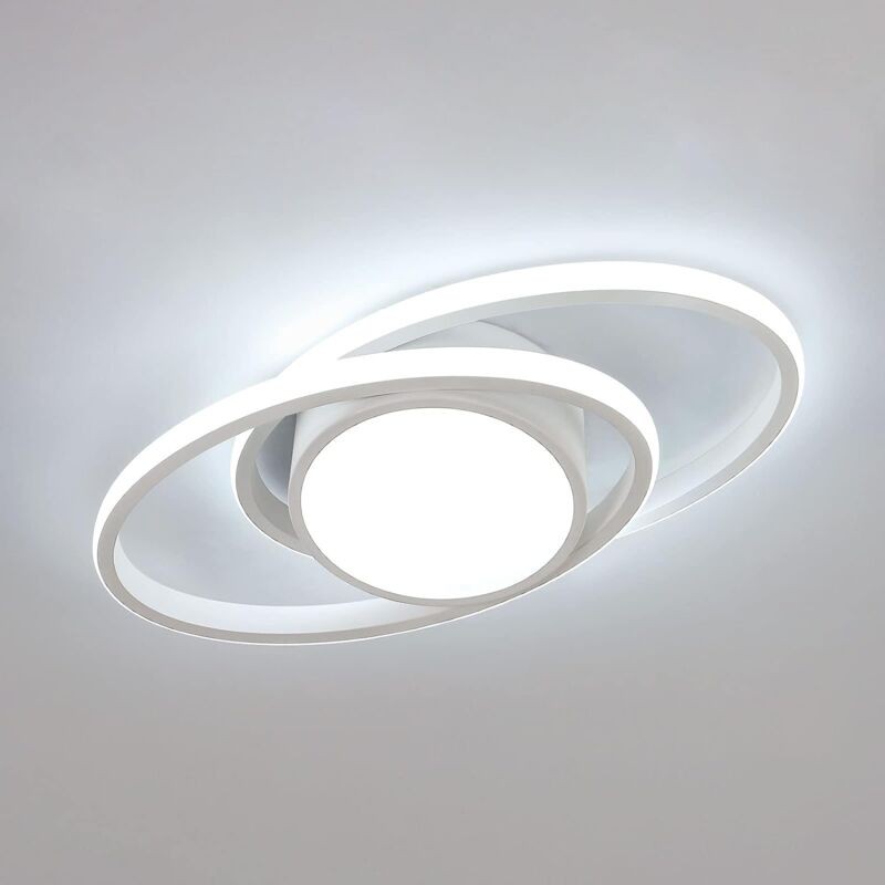 Moderne Weiße Led-deckenleuchte, Doppelkreis-design, 39 W, 4000 Lm, Durchmesser 40 Cm, Kaltweiß (6500 K) Für Schlafzimmer, Flur, Küche Und Balkon