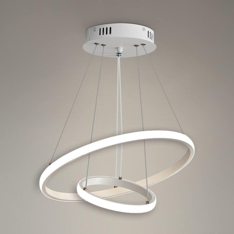 Led-pendelleuchte, Moderner Runder Kronleuchter, 4000k Weiße Pendelleuchte, Deckenleuchte Für Schlaf- Und Wohnzimmer