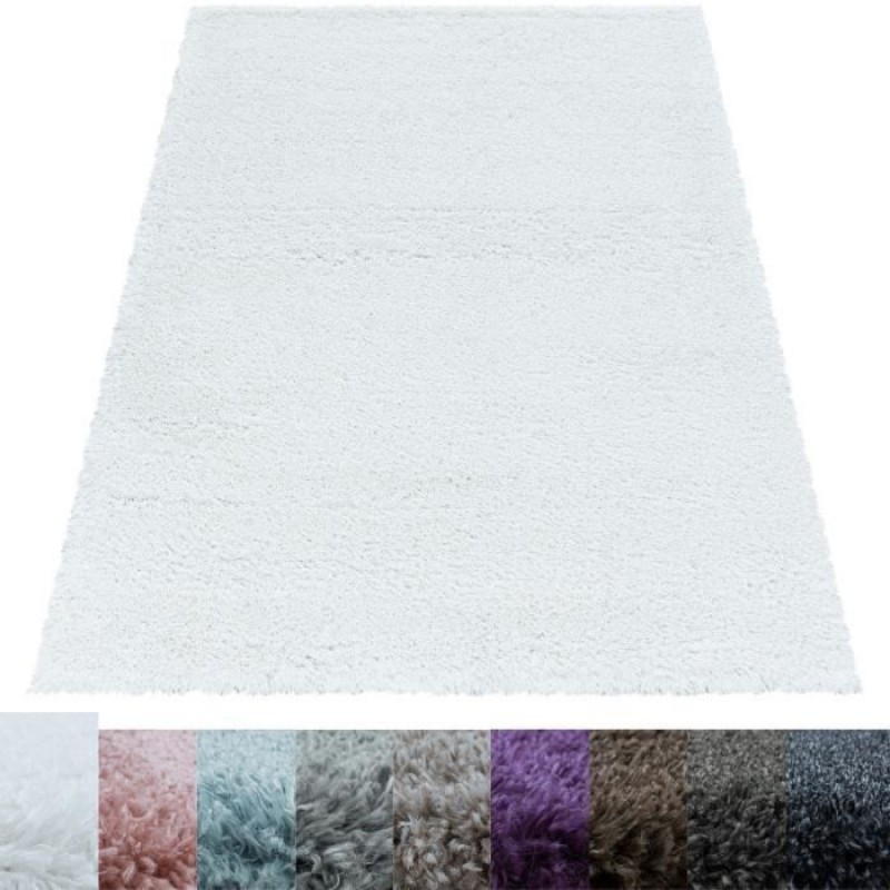 Hochfloriger Wohnzimmerteppich - Fae - Weiß - 60 X 110 Cm - 100 % Polypropylen