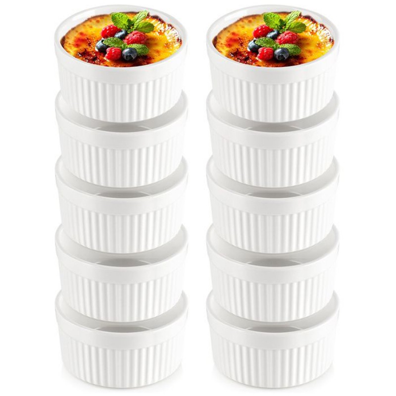 Hitzebeständige Schüsseln – Porzellan – 10 X 5 Cm – Weiß