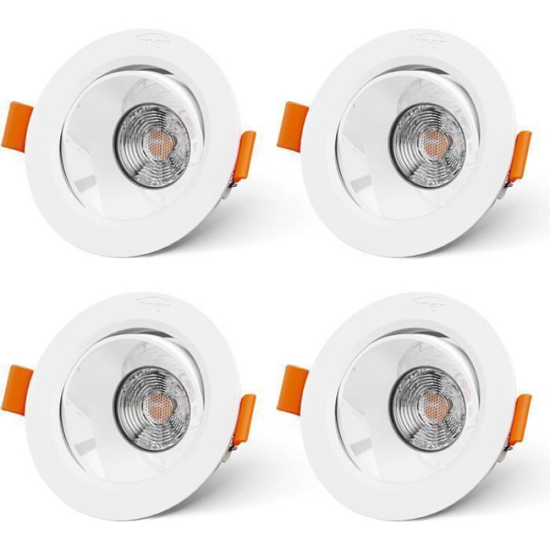 Set Mit 4 Extraflachen 7-w-led-einbaustrahlern Für Badezimmer, Neutralweiß 4000 K, 700 Lm