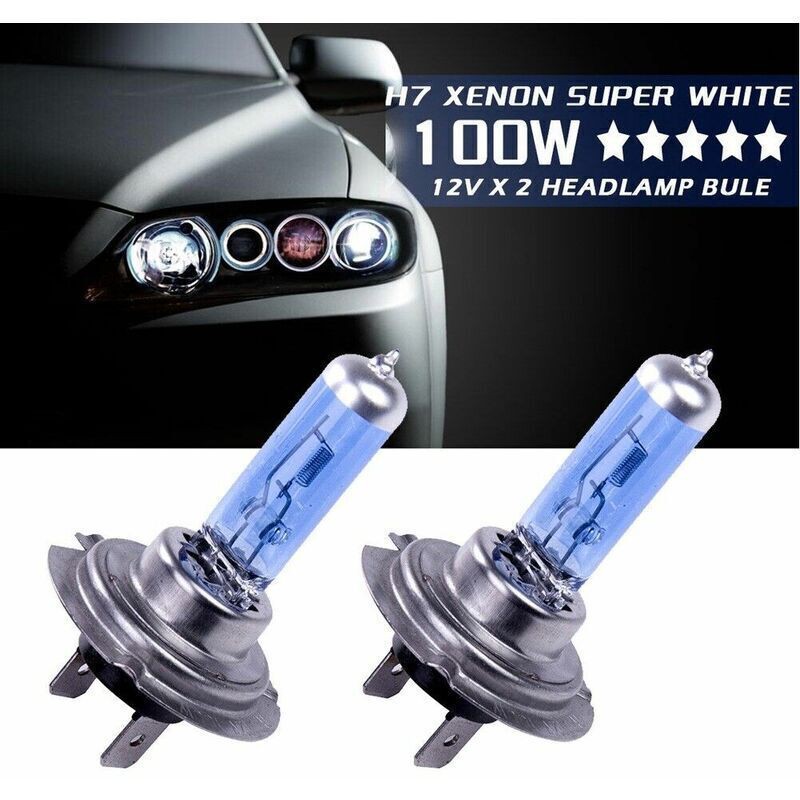 H7 12v 100w Xenonweiß 6000k Halogenlampe Für Abblend- Und Fernlicht. 2 Stück [a+++]