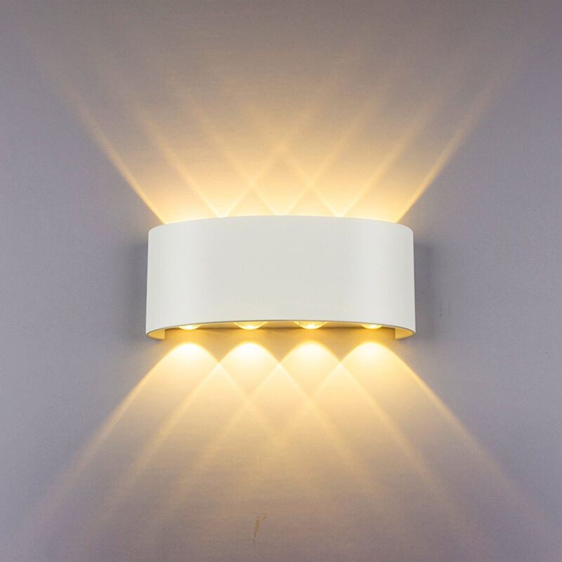 Moderne 8-w-led-wandleuchte In Aluminiumgehäuse, Warmweiß, Für Wohnzimmer, Schlafzimmer, Badezimmer, Flur.